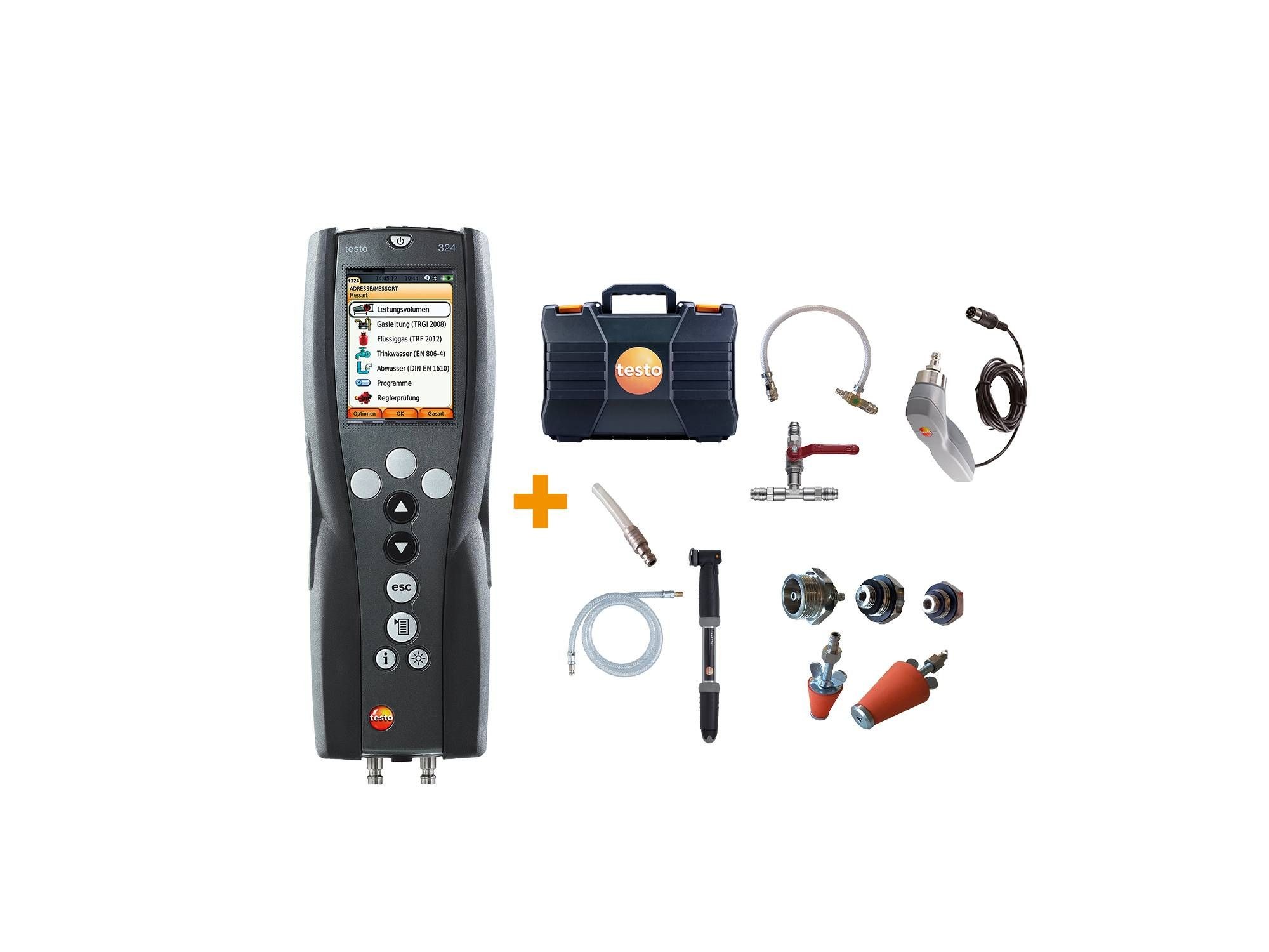 testo 324 Druck- und Leckmengenmessgerät Gas- und Wasser-Set