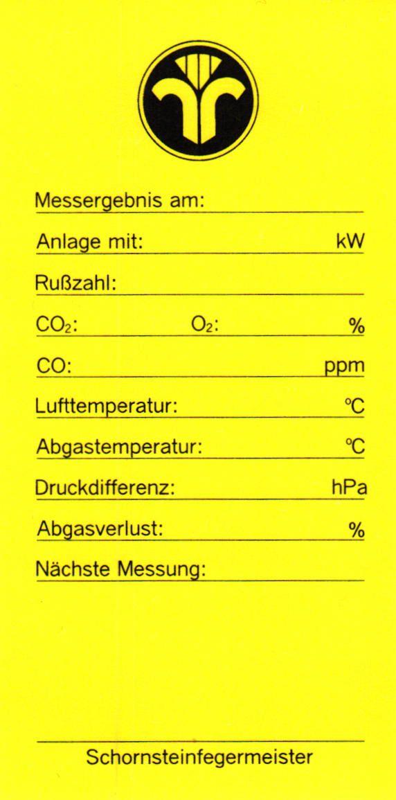 Kesselaufkleber Gas (gelb) - 5er Pack