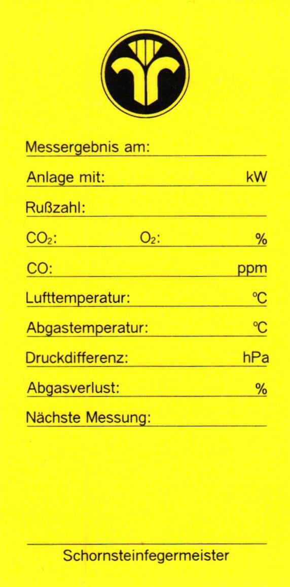 Boiler sticker gas (yellow) - 5 pack