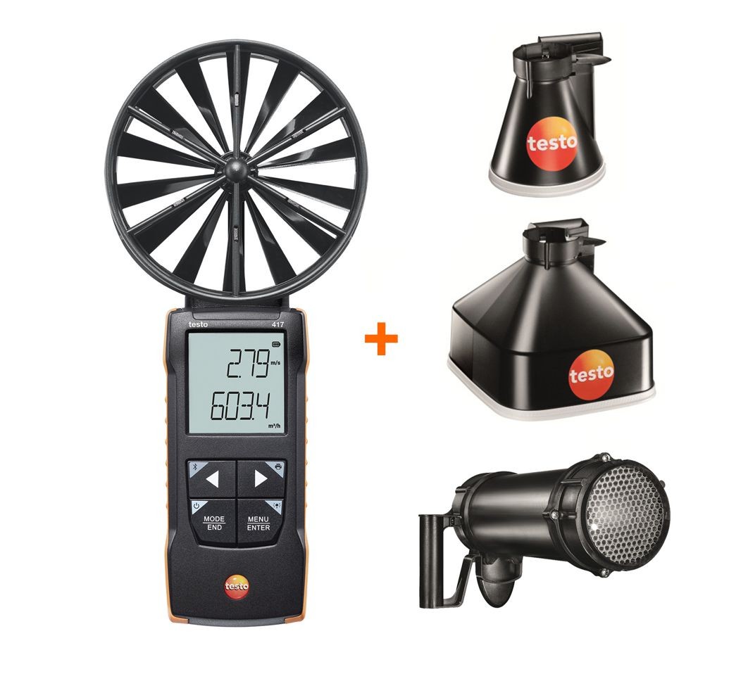 testo 417 Set 2 Vane Anemometer with Funnel Set and Rectifier