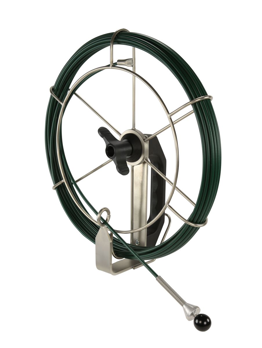 Dévidoir de ramonage 15 m - tige en PRV Ø 7,5 mm, verde - à porter à la ceinture