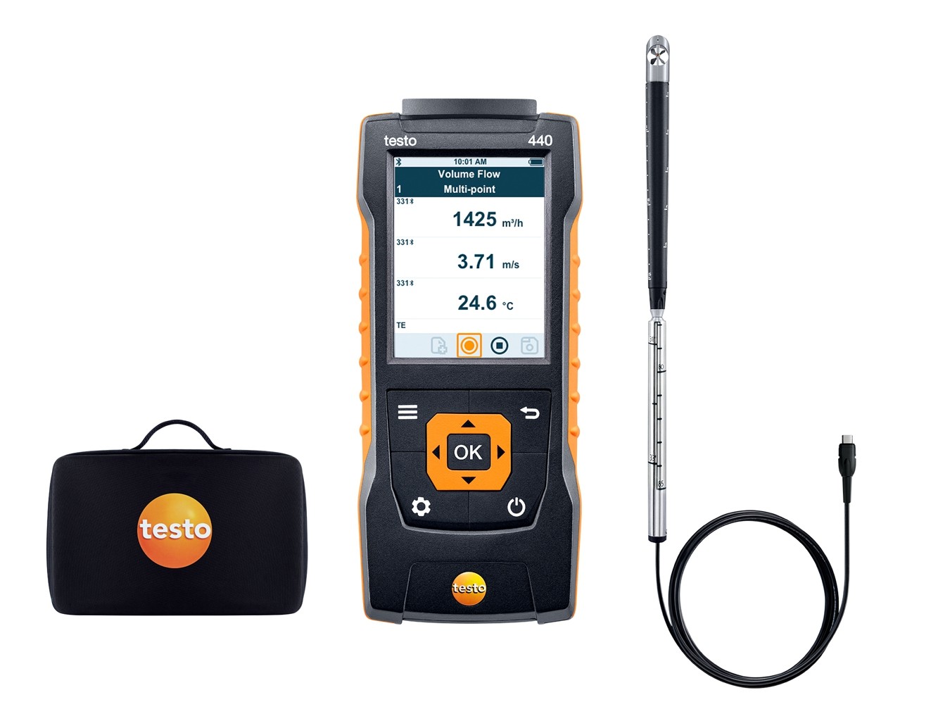 testo 440 Climate Measuring Device Set with 16 mm Vane Probe