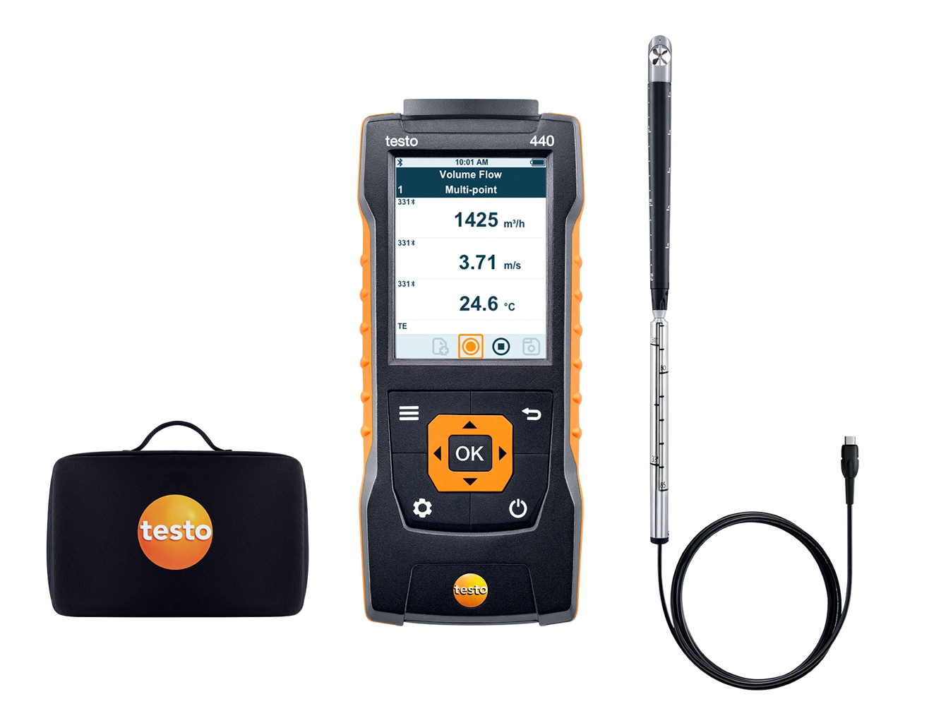 testo 440 Klimamessgerät Set mit 16 mm Flügelradsonde