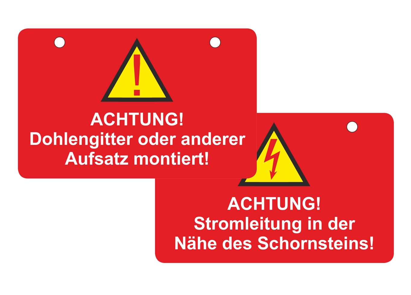 Kunststoffschild "Dohlengitter/Stromleitung" - 50 Stück
