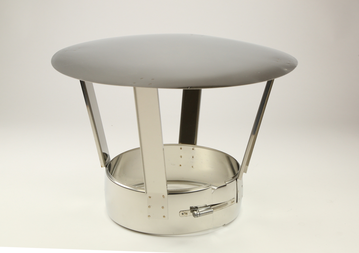 Regnhætter til isolerede skorstenssystemer