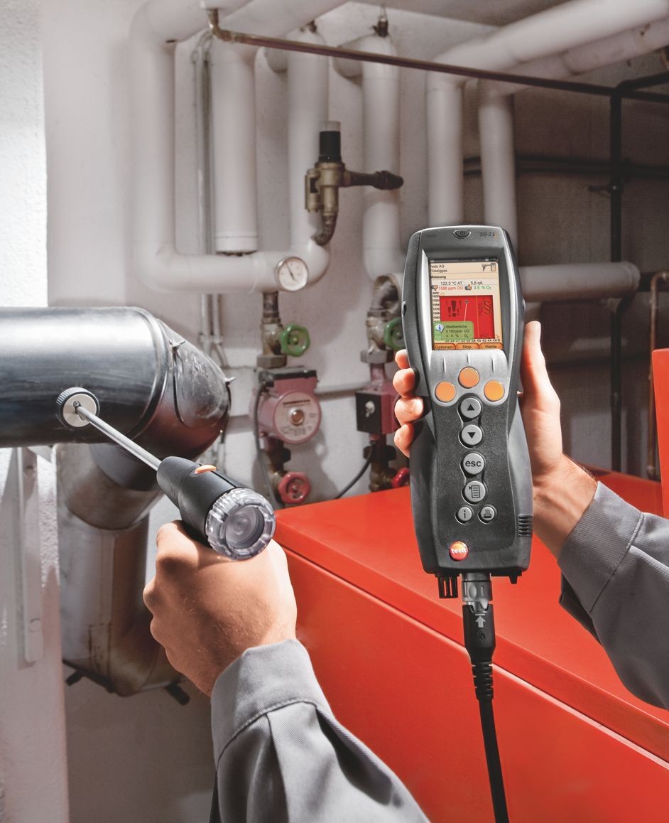 testo 330-2 LL Flue Gas Analyzer, RGS 300 mm, VT Probe 190 mm, Charger