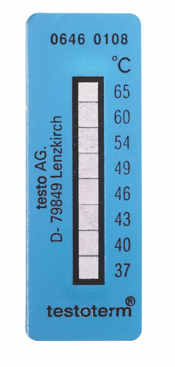 testoterm - Temperaturmålestrimler +71 til +110 °C, selvklæbende