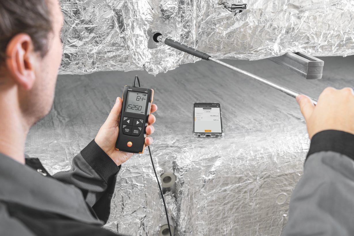 testo 416 Digital Vane Anemometer with App Connection