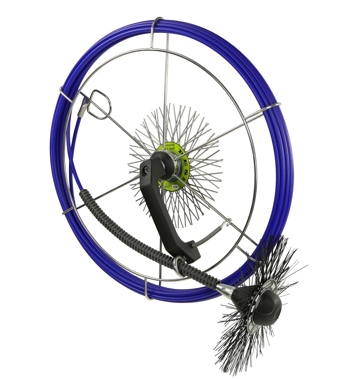 Einhand-Haspel mit 15 m GFK-Stange Ø 6,5 mm, blau Einhand-Haspel mit 15 m GFK-Stange Ø 6,5 mm, blau
