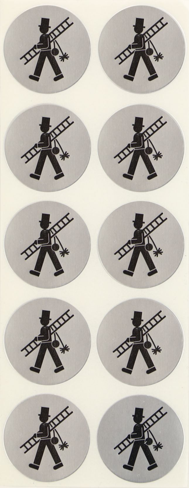 Verschluss-Etiketten mit Schornsteinfeger, Aluminium