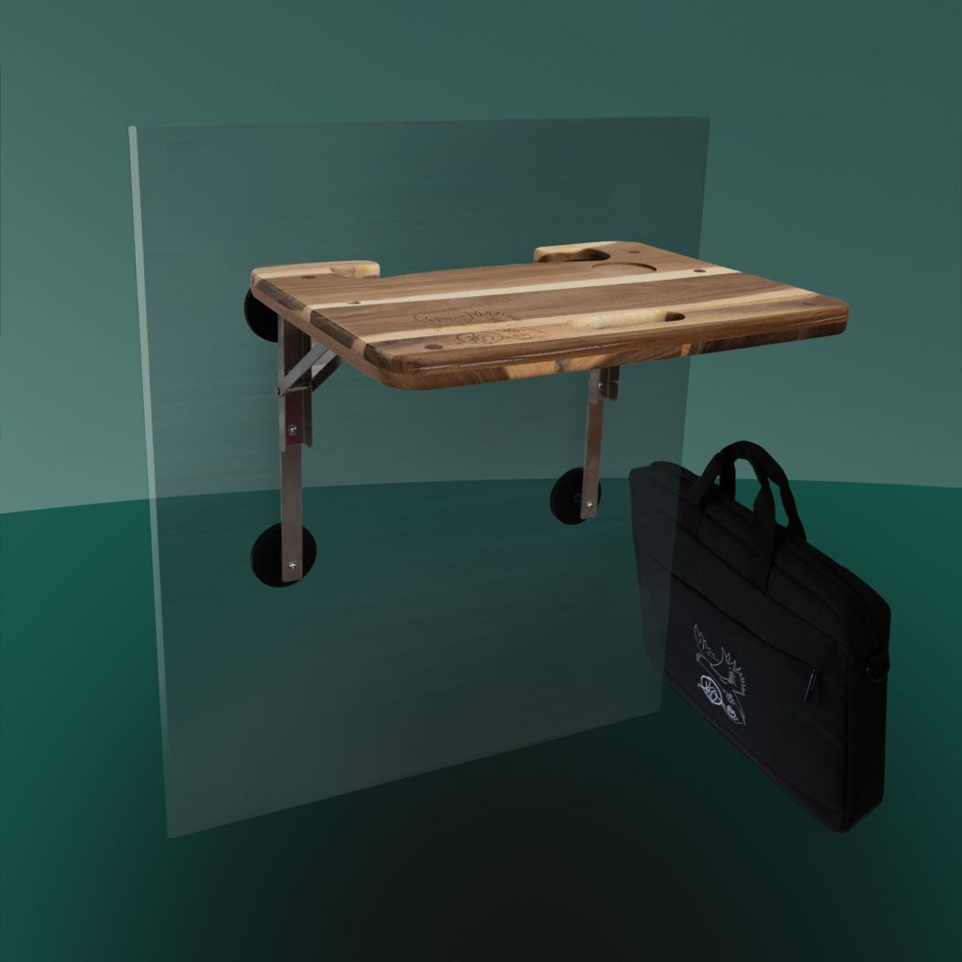Mobile Arbeitsfläche aus Akazienholz
