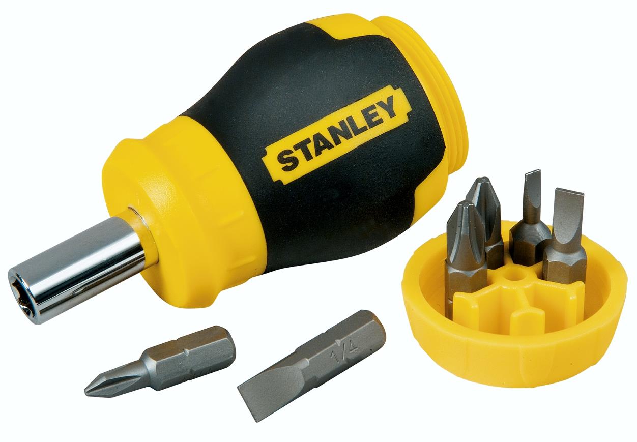 Stanley Mini-Schraubendreher mit 6 Bits Stanley Mini-Schraubendreher mit 6 Bits