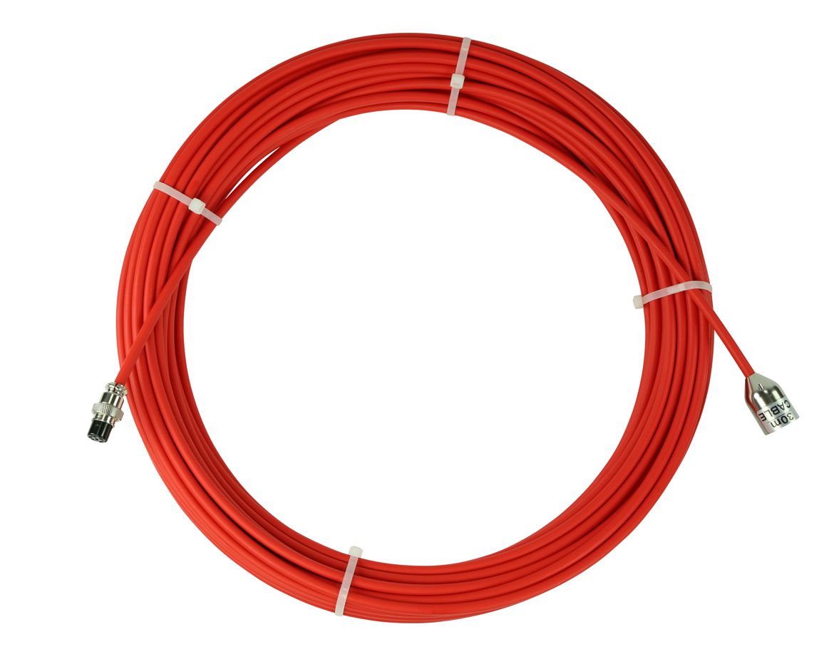 Tige de poussée pour caméra HD d’inspection de canalisations Ø 6,8 mm / 30 m, rouge