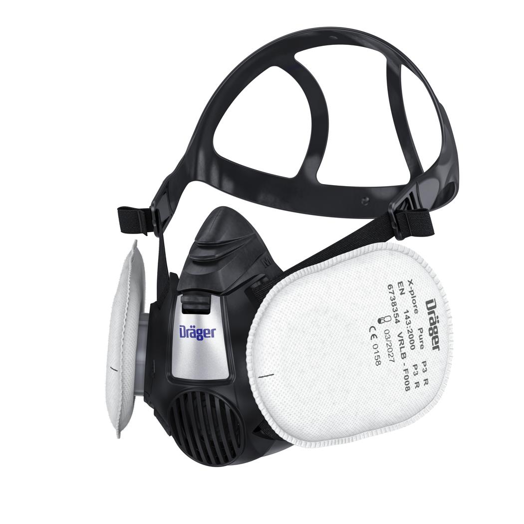 Dräger Staubschutzmaske X-plore 3300, Gr. M inklusive 2 Paar Filter P3