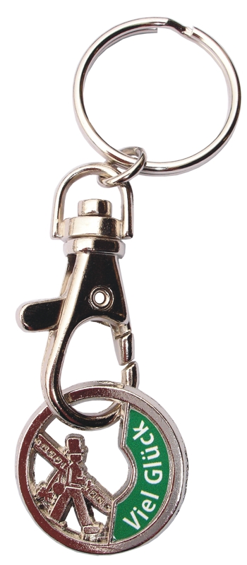 Porte-clés avec pièce « Bonne chance »