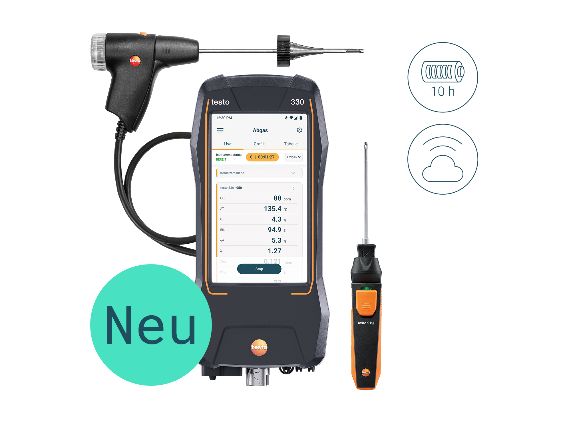 testo 330 SE NG Abgasmessgerät - Schornsteinfeger-Set