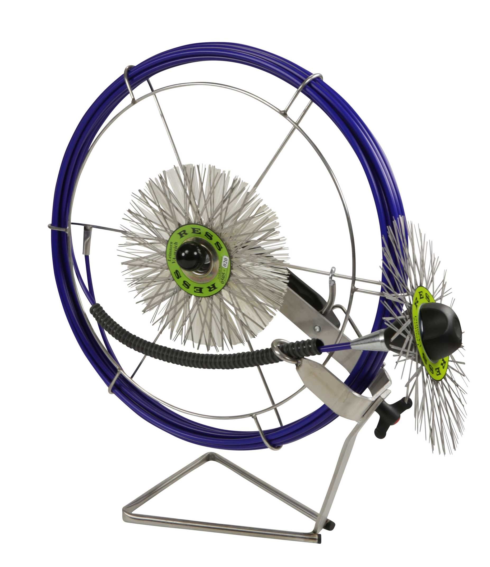 Kombi-Haspel mit 15 m GFK-Stange Ø 6,5 mm, blau