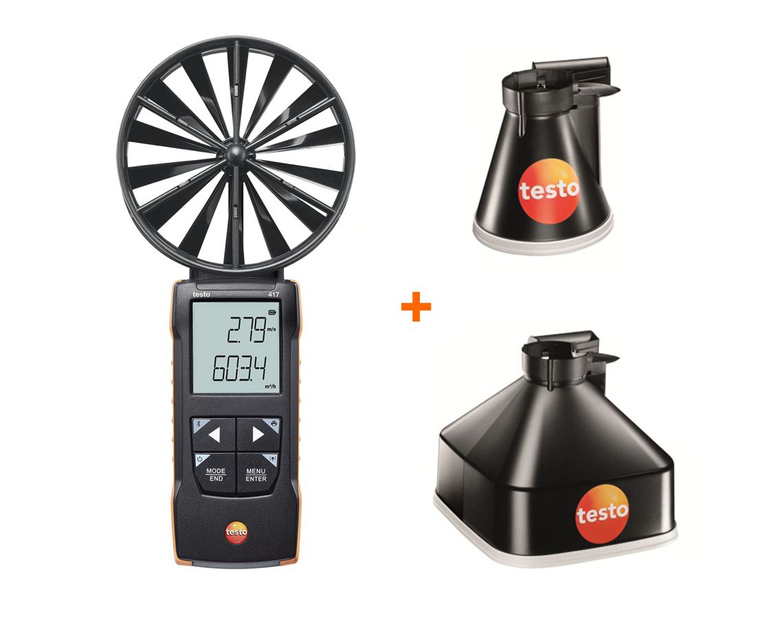 testo 417 Flügelrad-Anemometer mit Trichterset - Sonderpreis