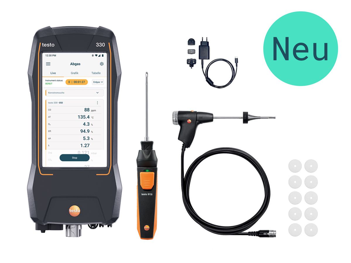testo 330 SE NG Abgasmessgerät - Schornsteinfeger-Set