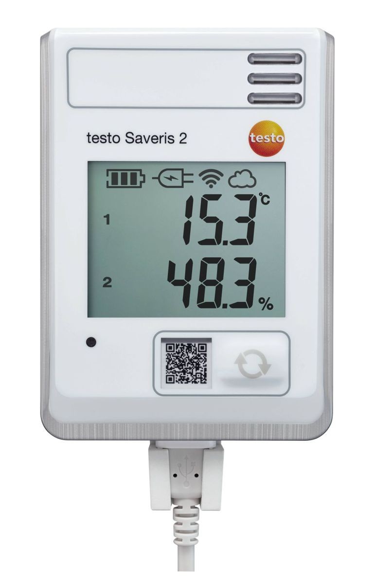 testo Saveris 2-H1 - Enregistreur de données sans fil avec écran et capteur de température et d'humidité intégré