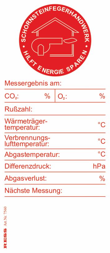 Autocollant pour chaudière à mazout (rouge/blanc) - lot de 5