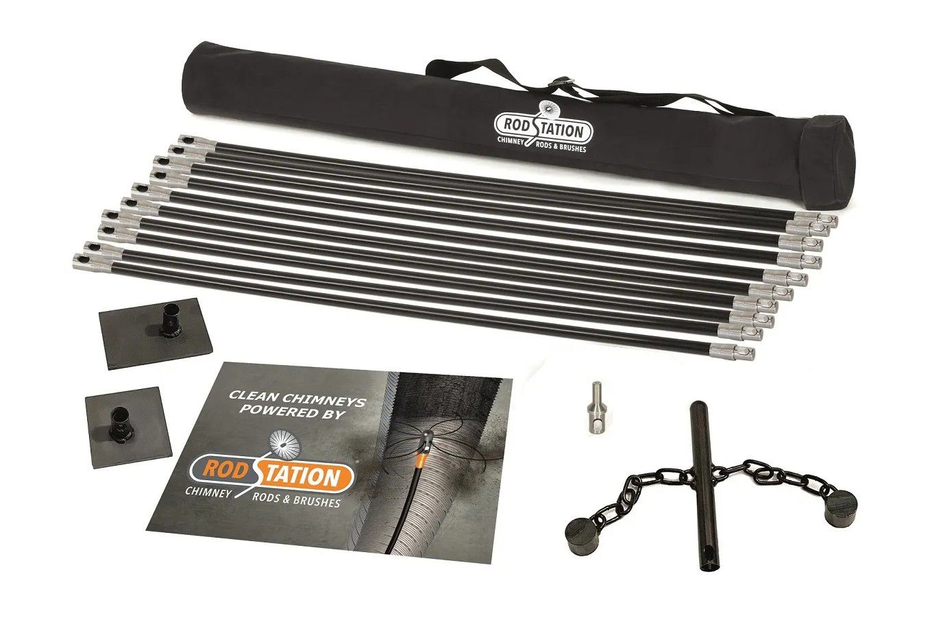 Rodstation Stangenset zum Aufbrechen keramischer Schornsteinzüge