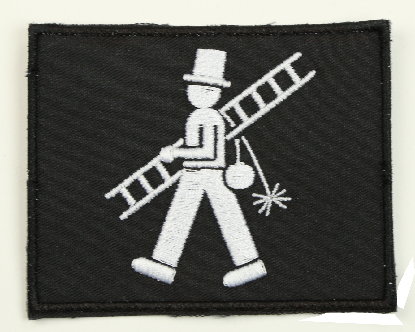 Stoffwappen eckig mit gesticktem Schornsteinfeger