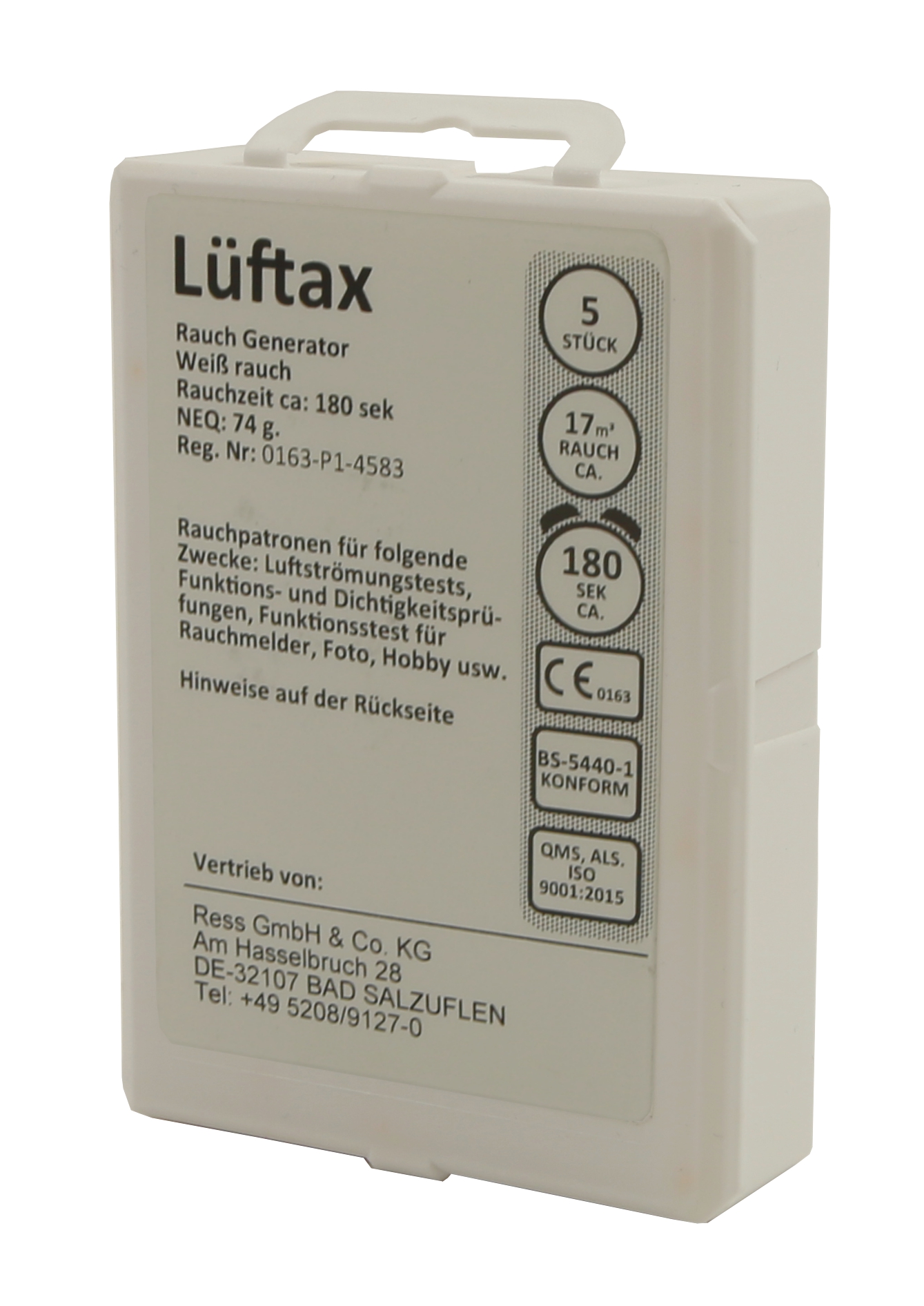 Rauchpatronen Lüftax (Ventilax) weiß Rauchpatronen Lüftax (Ventilax) weiß