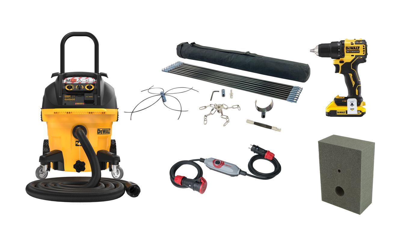 Kit de sécurité au travail pour le balayage et le nettoyage à faible dégagement de poussière