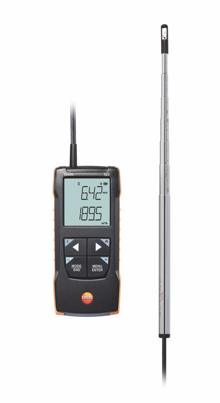 testo 425 Thermisches Anemometer mit separater Strömungs- Temperatursonde